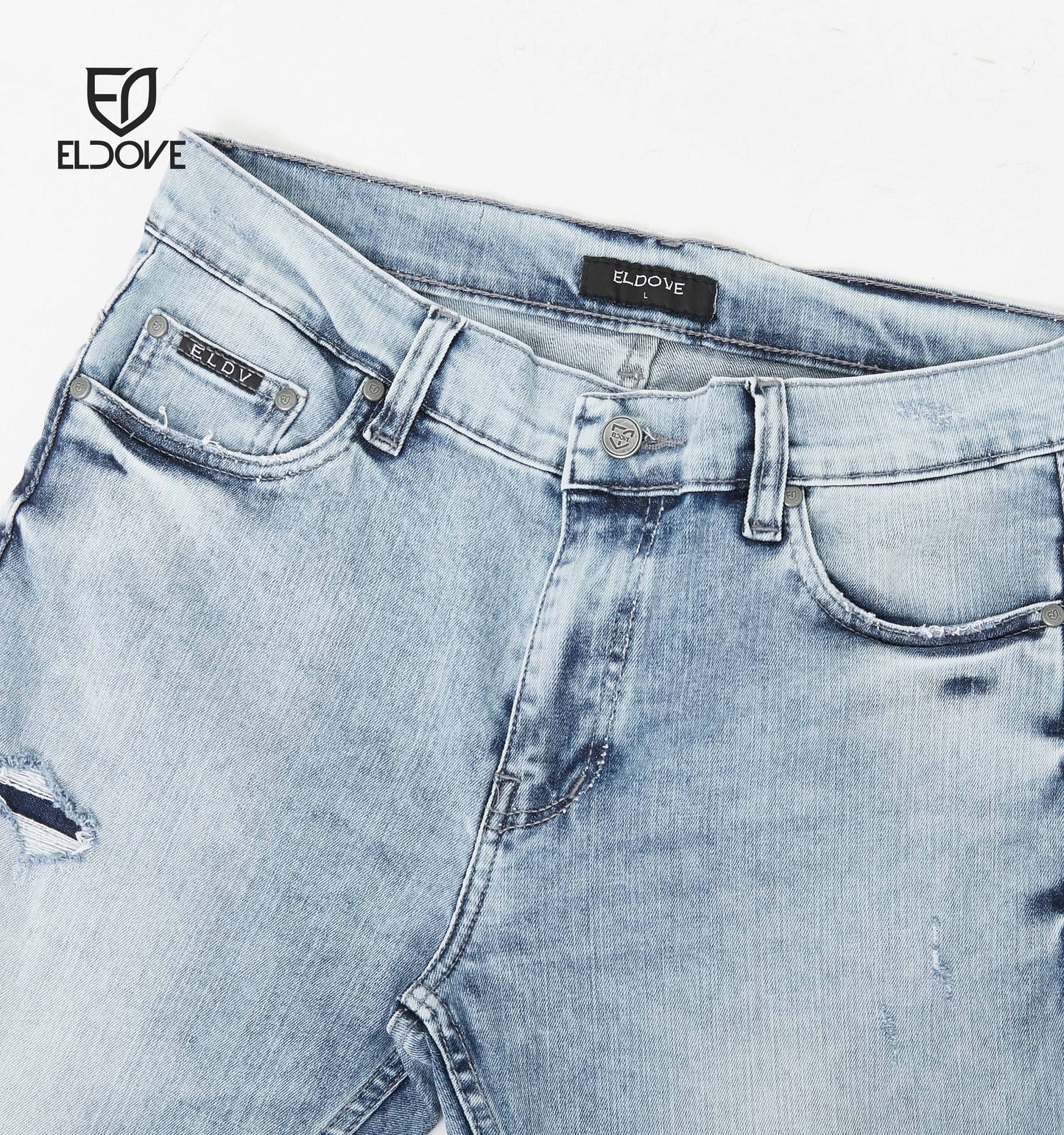 Eldove Denim Jeans Stretch Light Blue Snow 2048