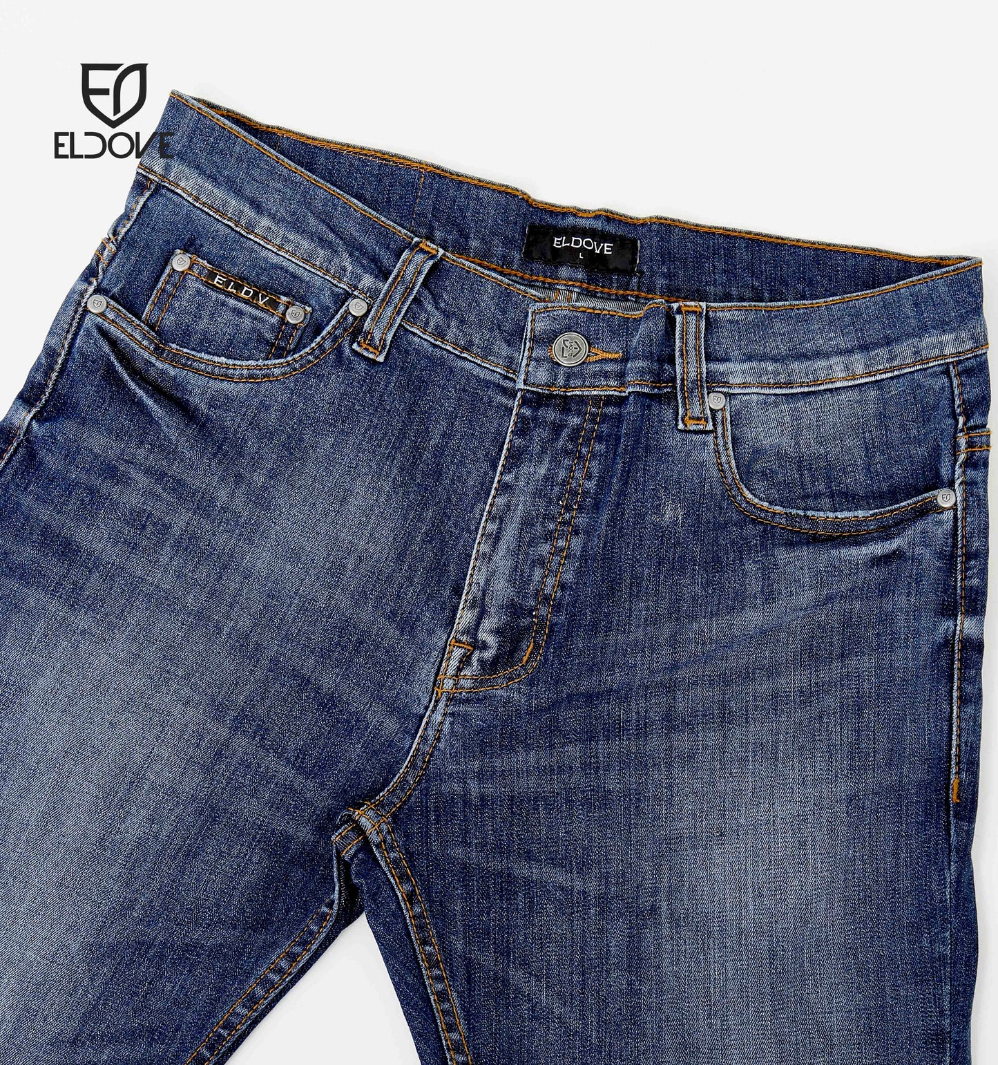 Eldove Denim Jeans Stretch Ripped Dark Blue 2062