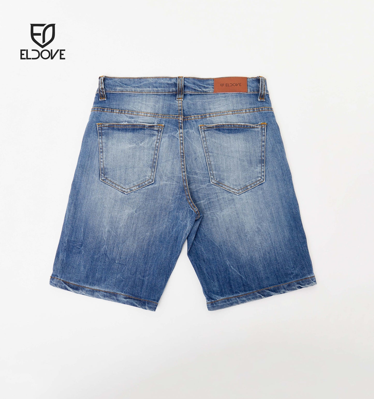 Eldove Short Denim Pants Ripped Medium Blue 2071