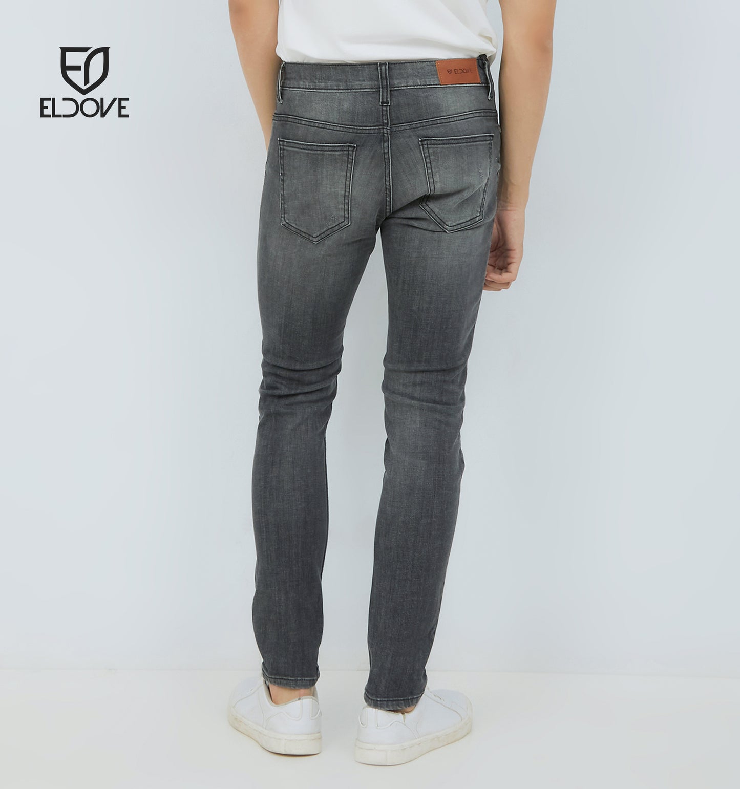 Eldove Denim Jeans Stretch Ripped Grey 2047