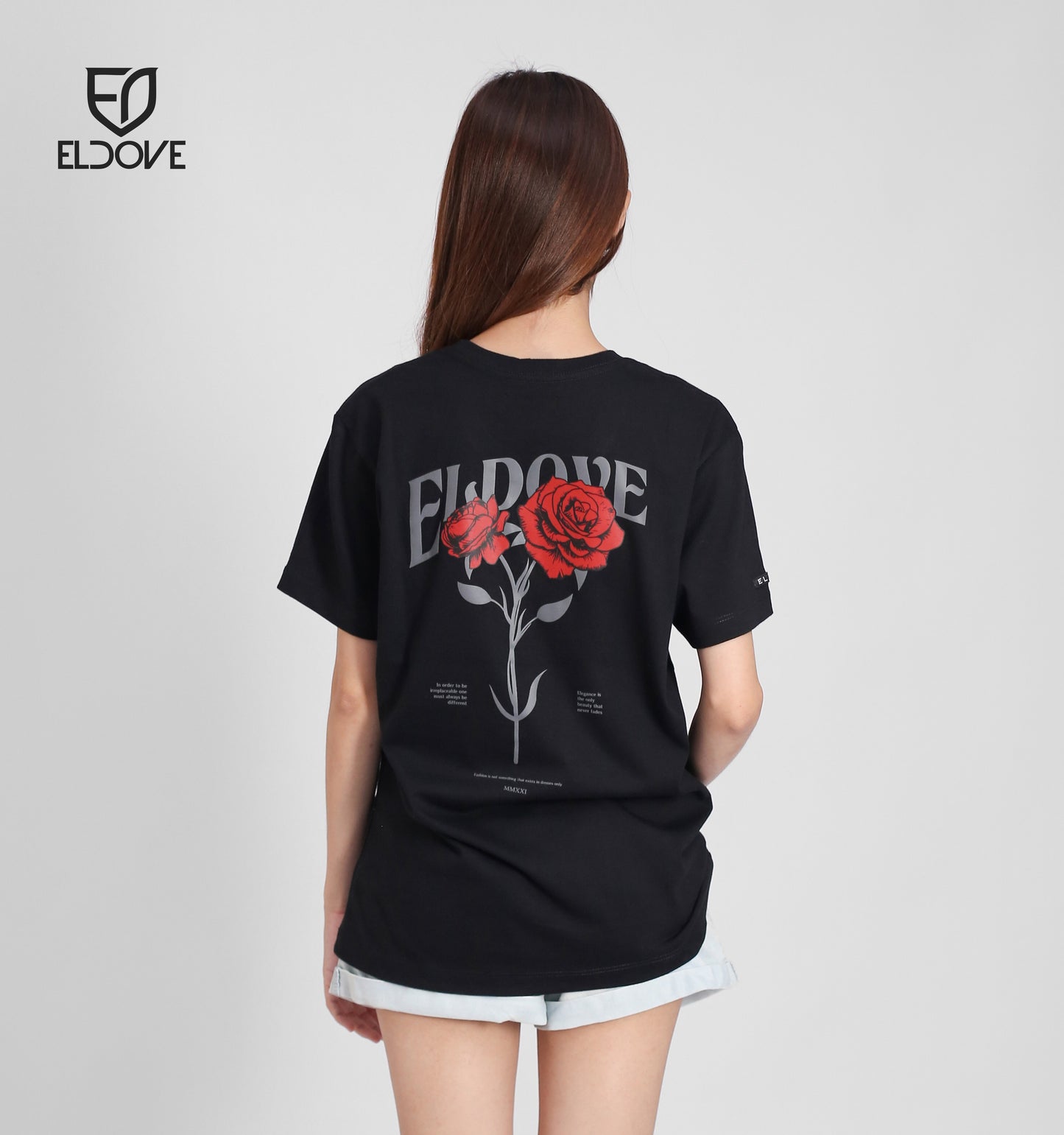 Eldove T-Shirt Rose Black 7229