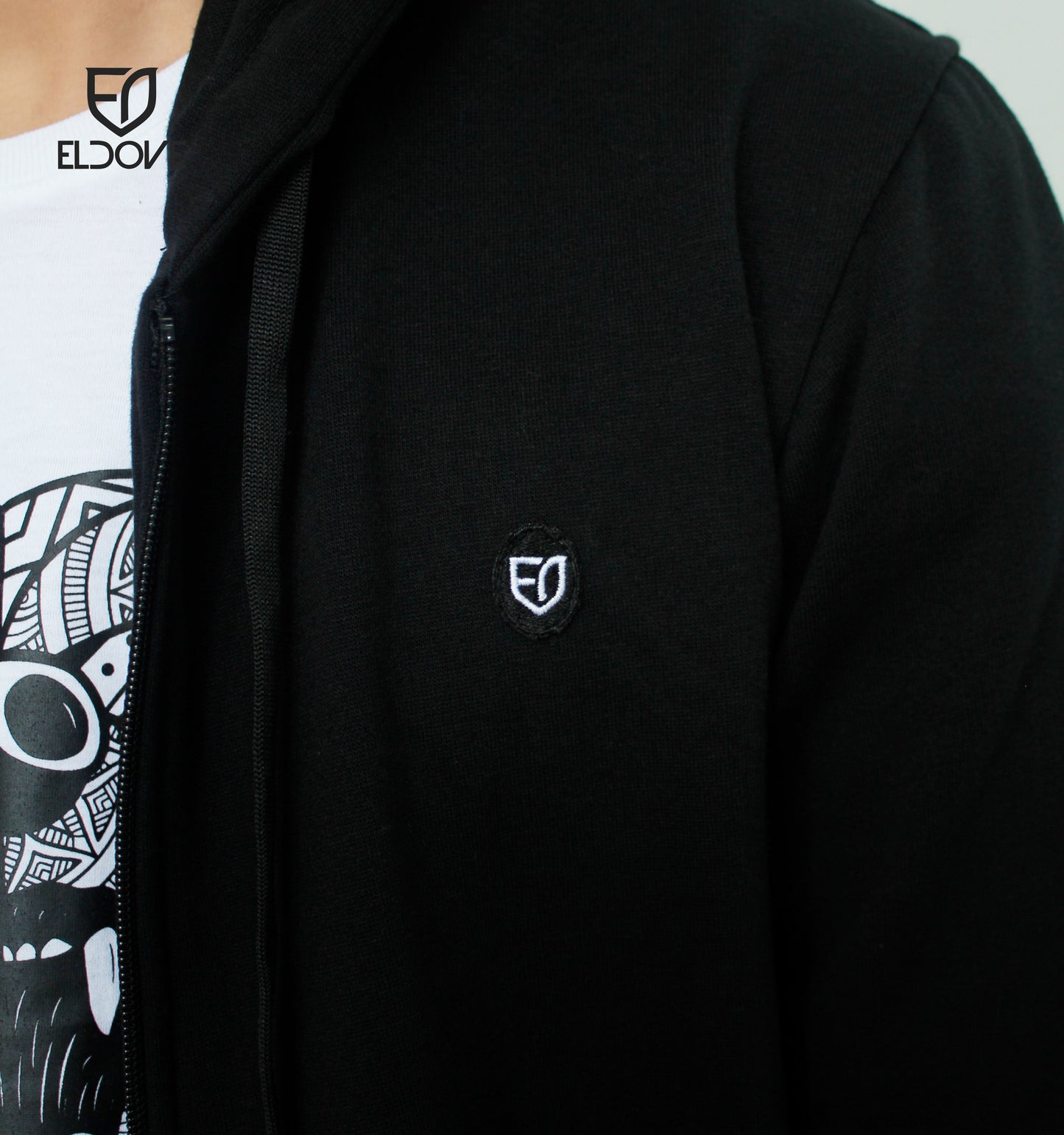 Eldove Hoodie Zipper Black 5026