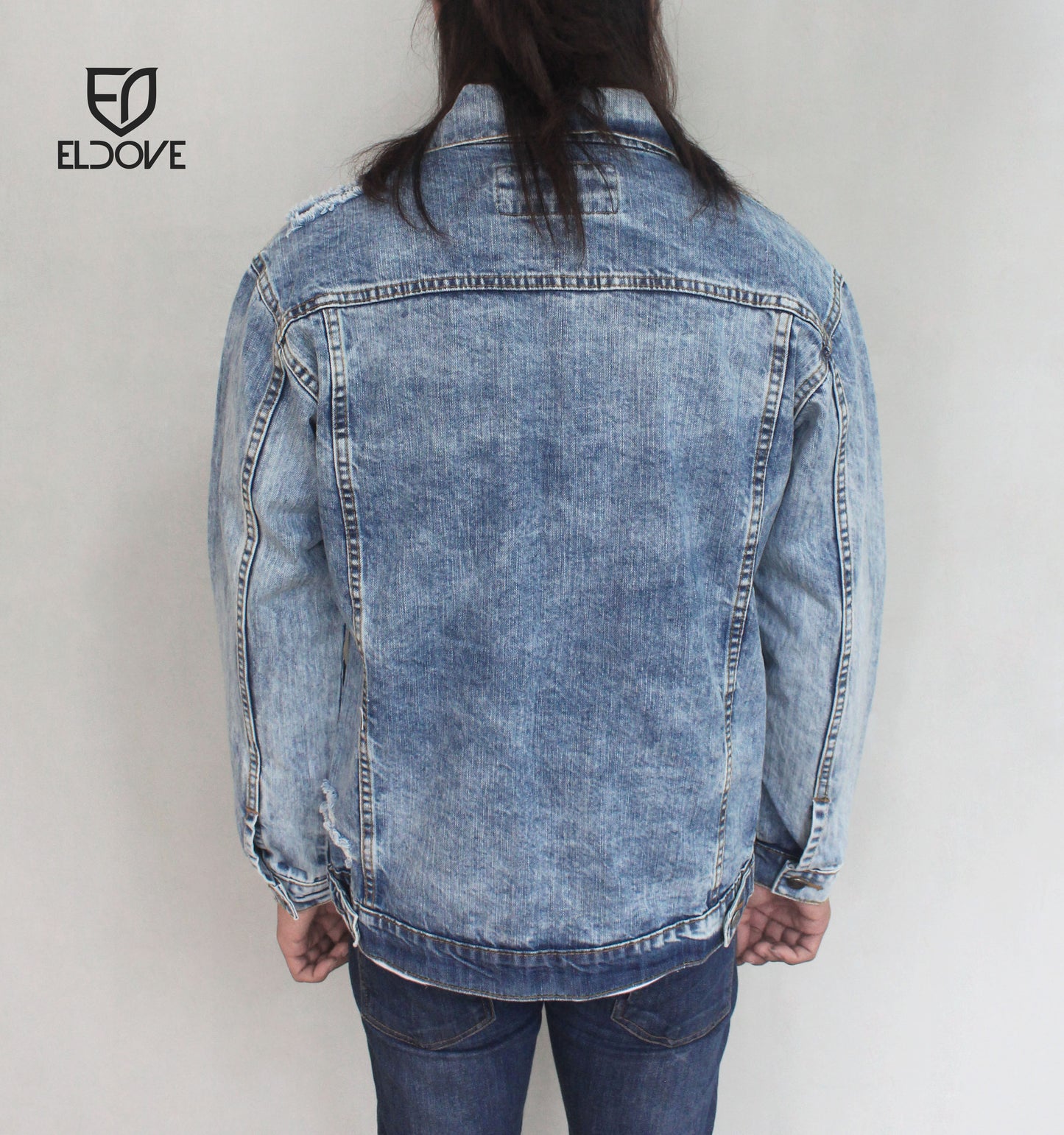Eldove Denim Jacket Light Blue Destroy 5046C