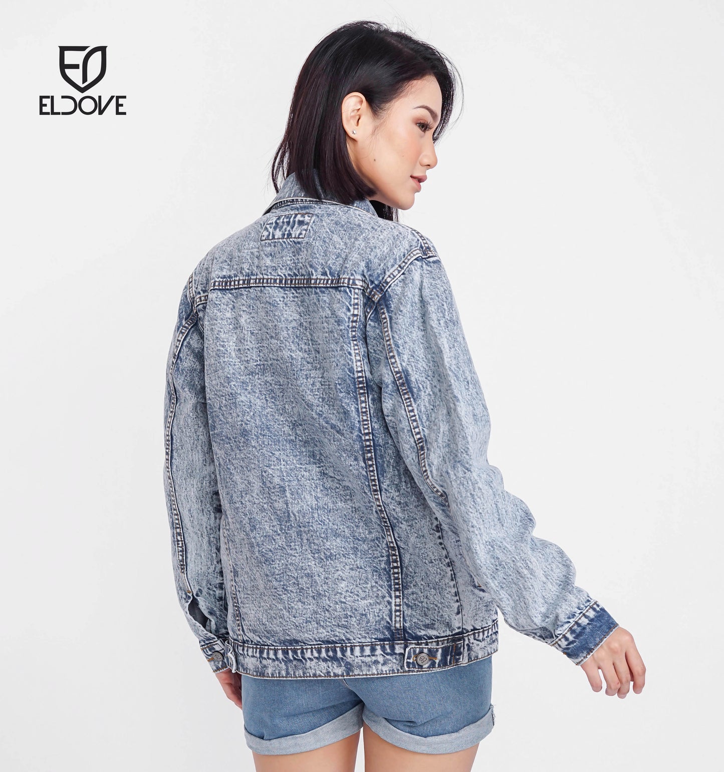 Eldove Denim Jacket Light Blue Snow 5088