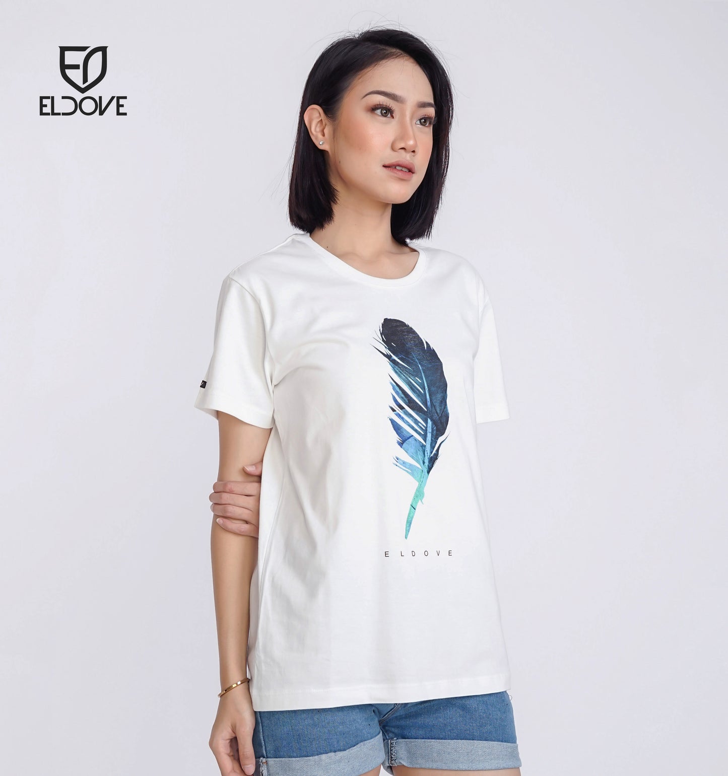 Eldove T-Shirt Feather White 7198