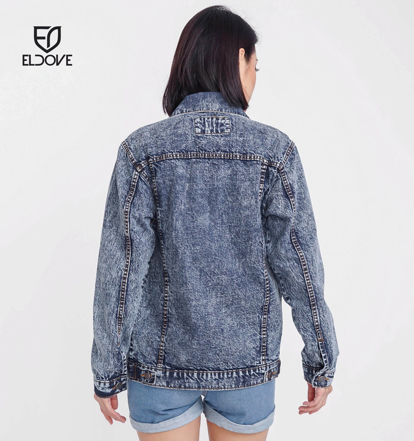 Eldove Denim Jacket Dark Blue Snow 5089