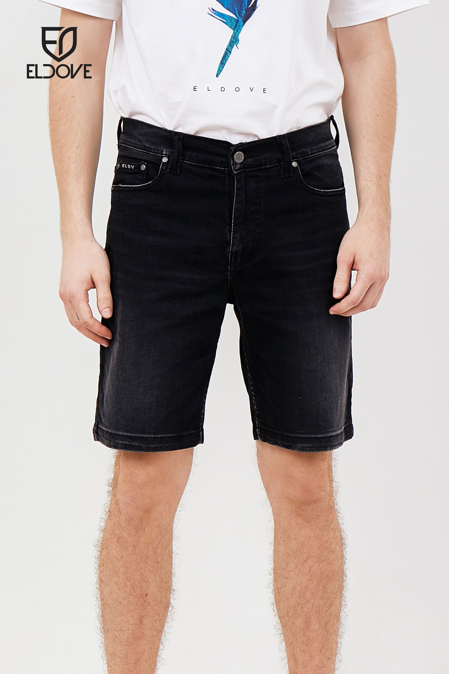 Eldove Short Denim Pants Dark Grey 2064