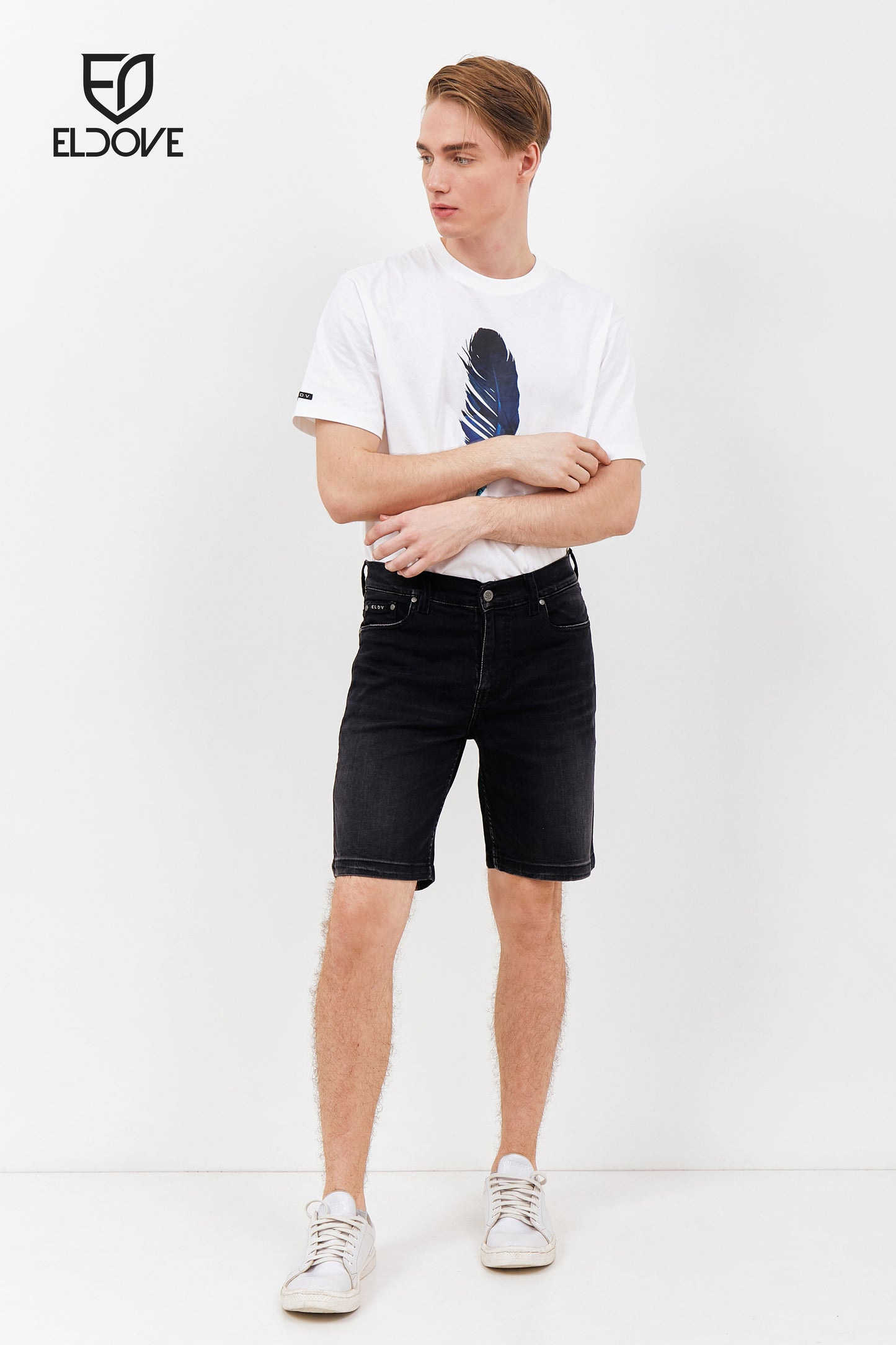 Eldove Short Denim Pants Dark Grey 2064