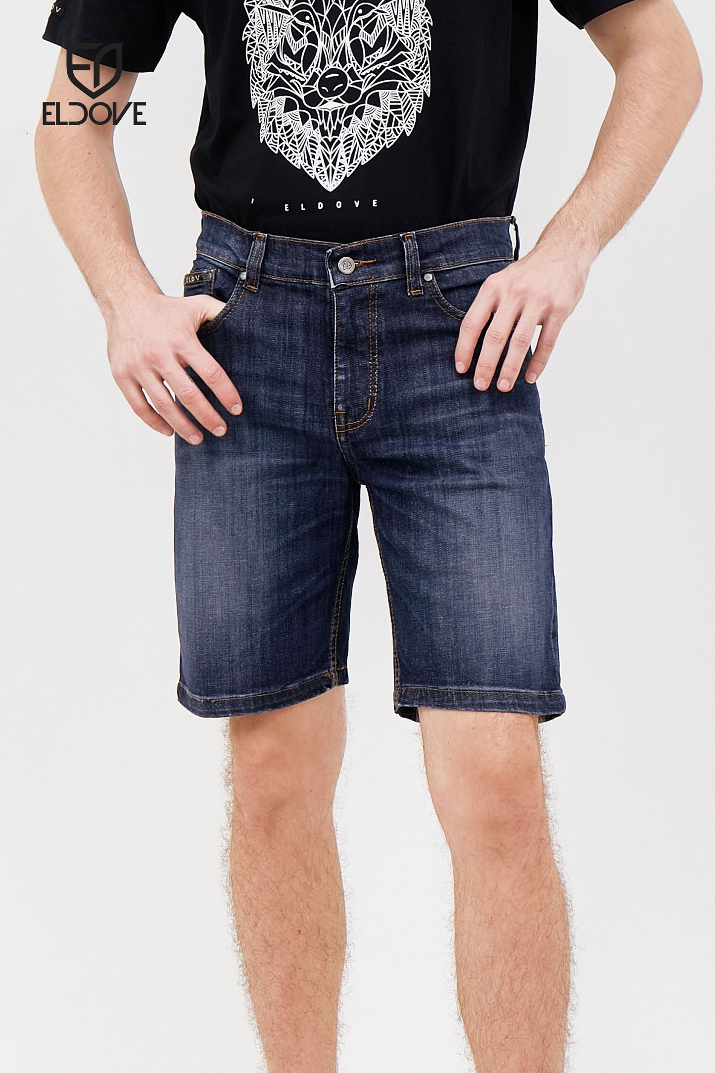 Eldove Short Denim Pants Dark Blue 2065