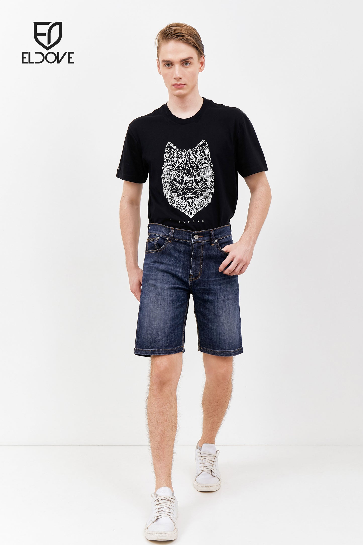 Eldove Short Denim Pants Dark Blue 2065