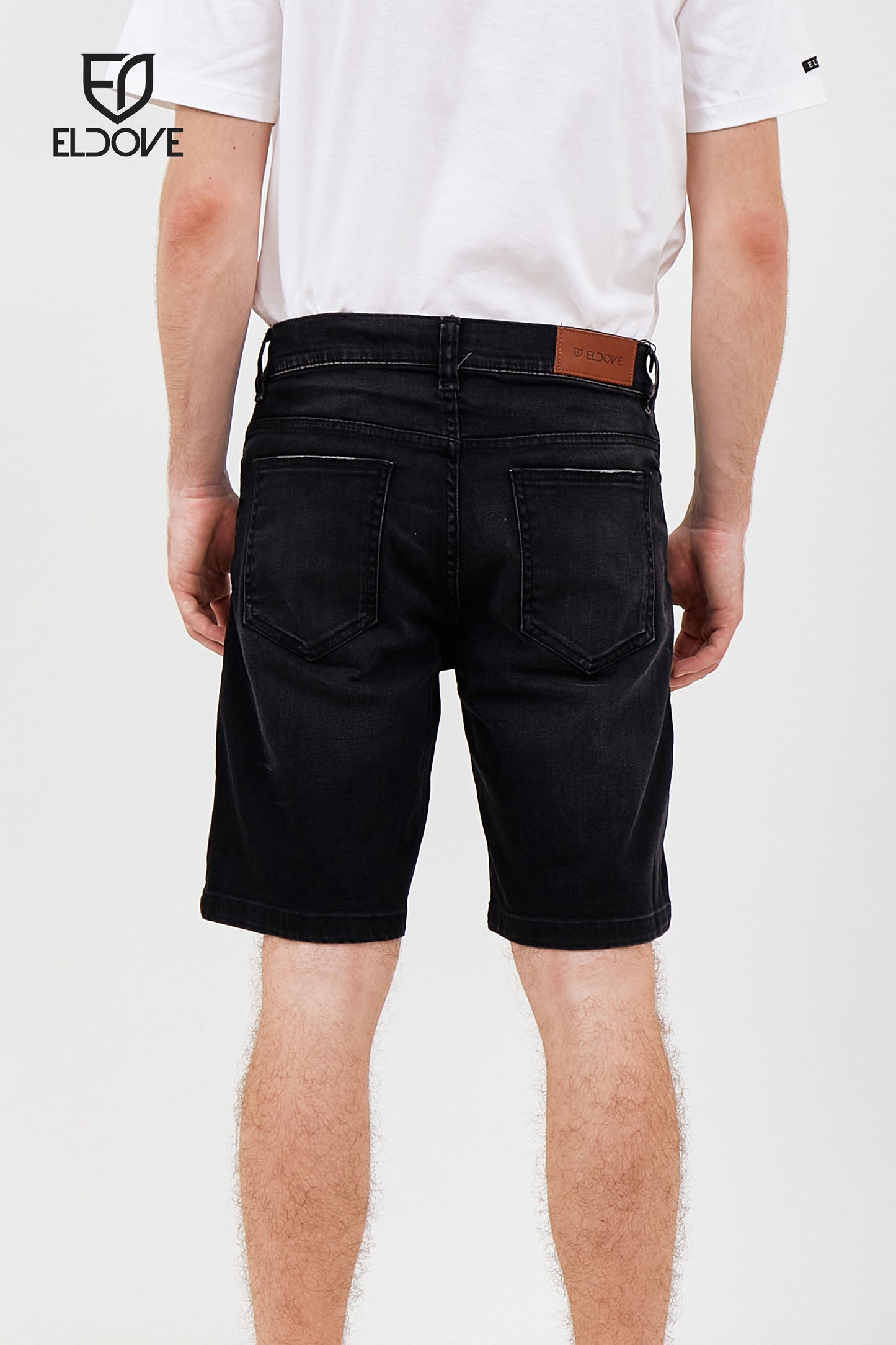 Eldove Short Denim Pants Ripped Dark Grey 2069