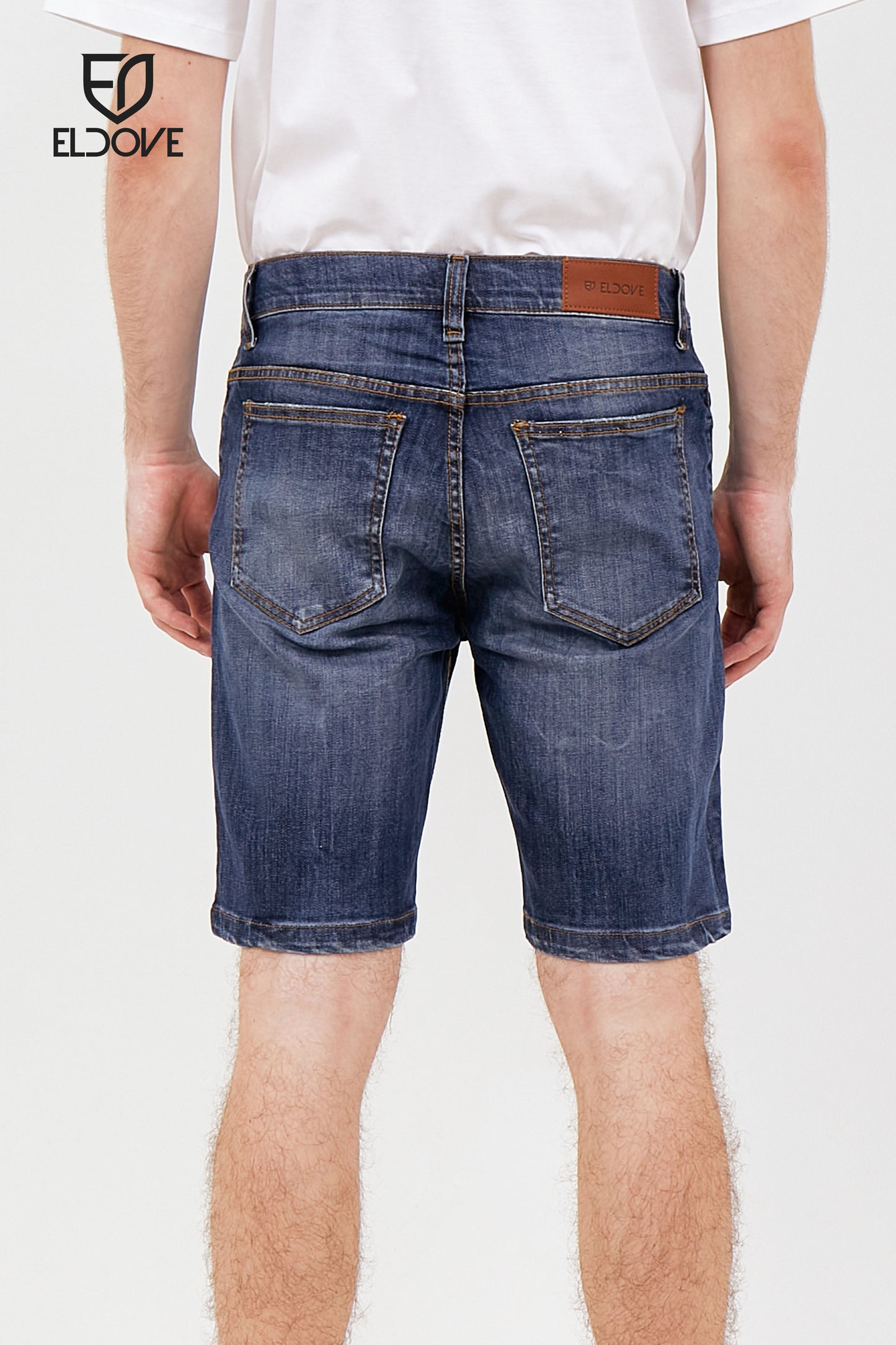 Eldove Short Denim Pants Ripped Dark Blue 2070