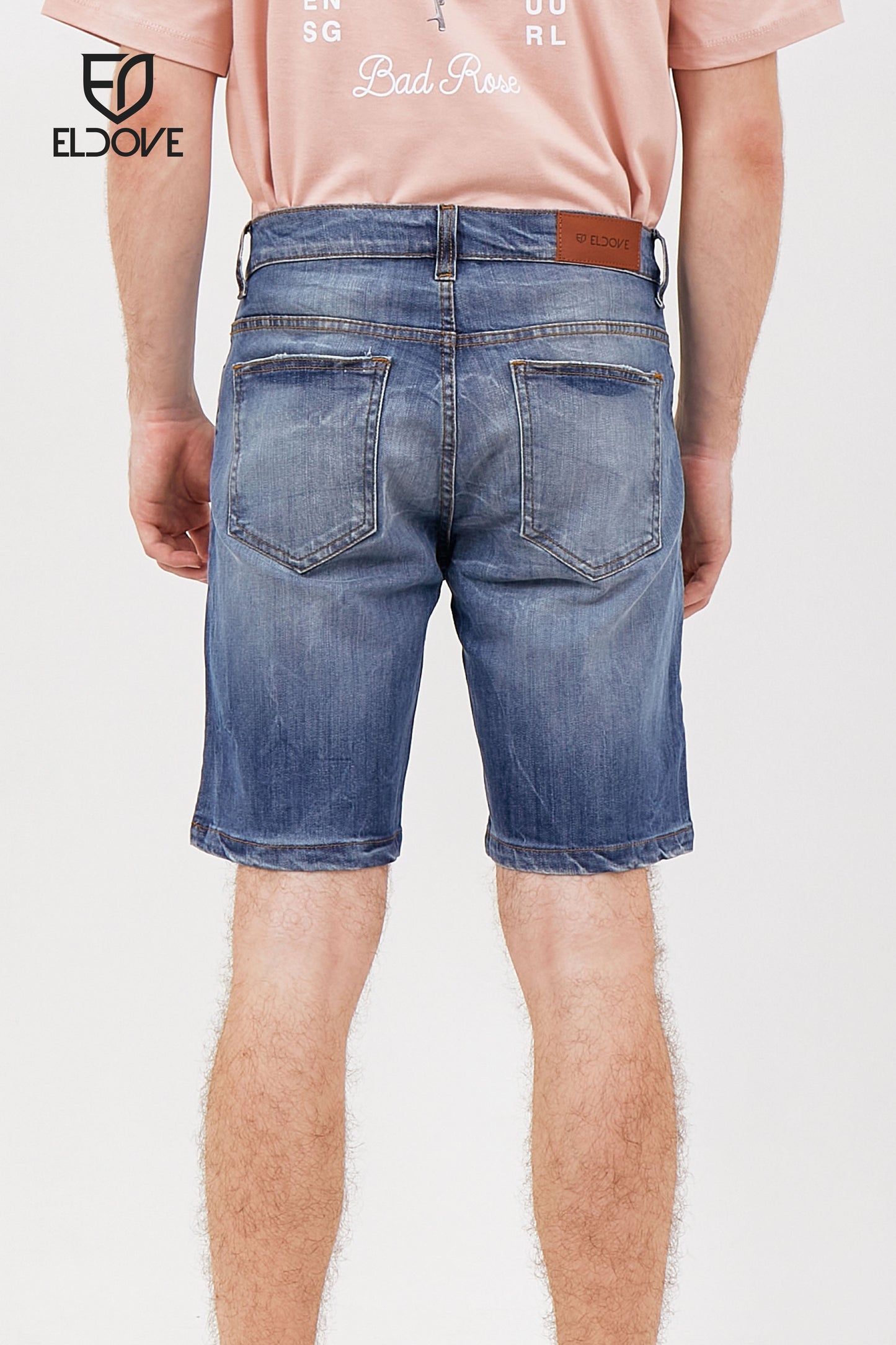 Eldove Short Denim Pants Ripped Medium Blue 2071