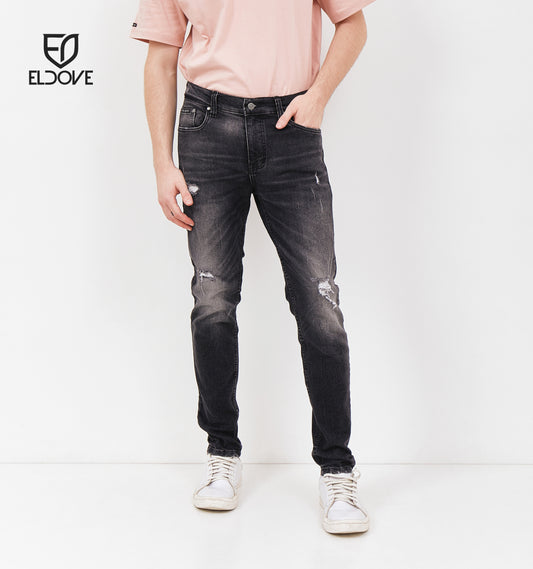 Eldove Denim Jeans Stretch Ripped Dark Grey Snow 2053