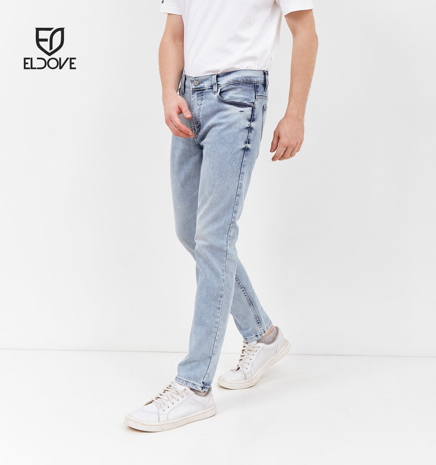 Eldove Denim Jeans Stretch Light Blue Snow 2056