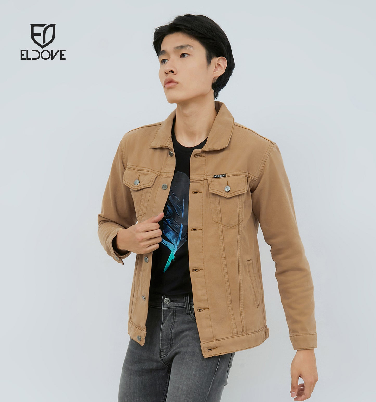 Eldove Denim Jacket Light Brown 5107