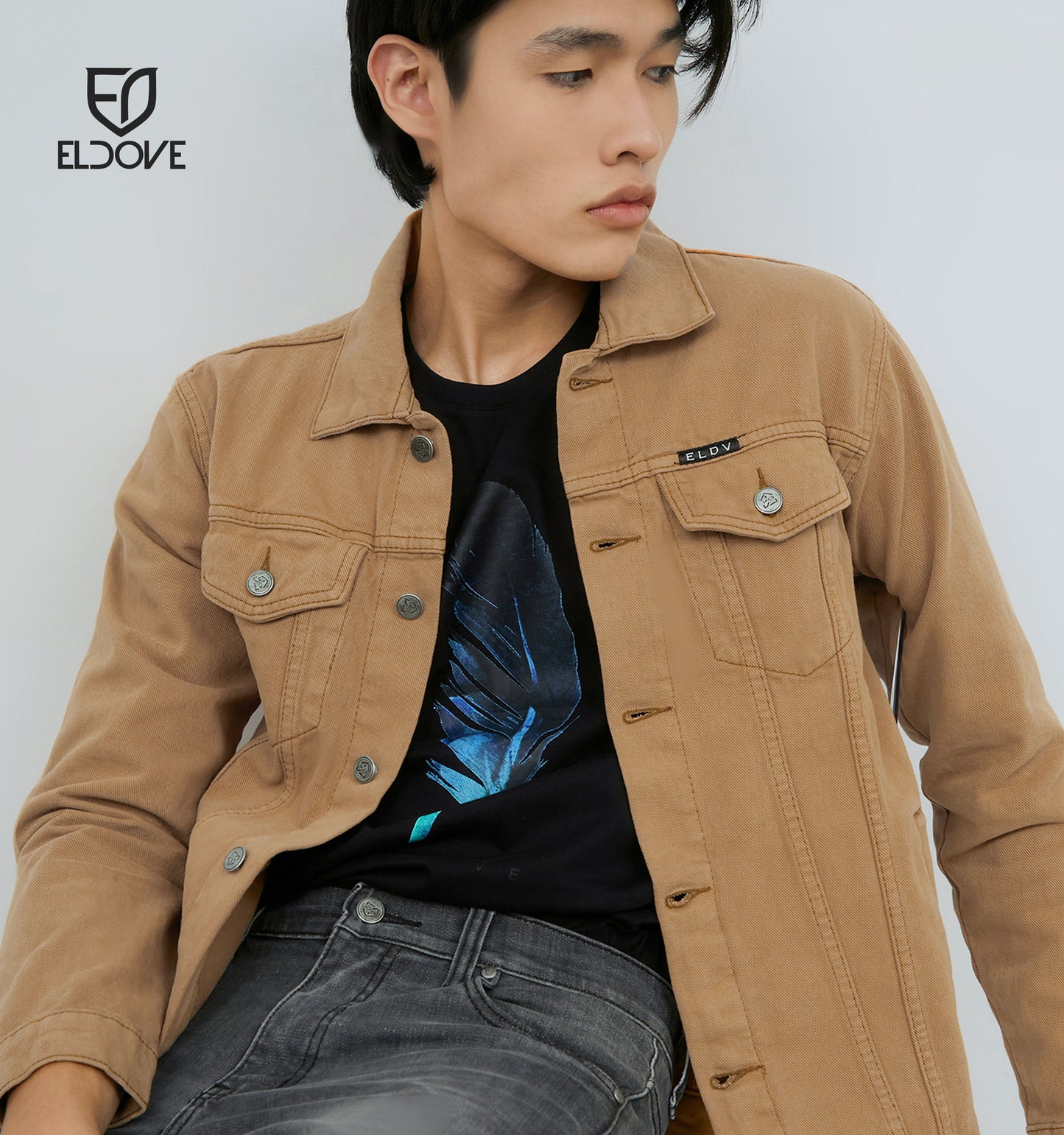 Eldove Denim Jacket Light Brown 5107