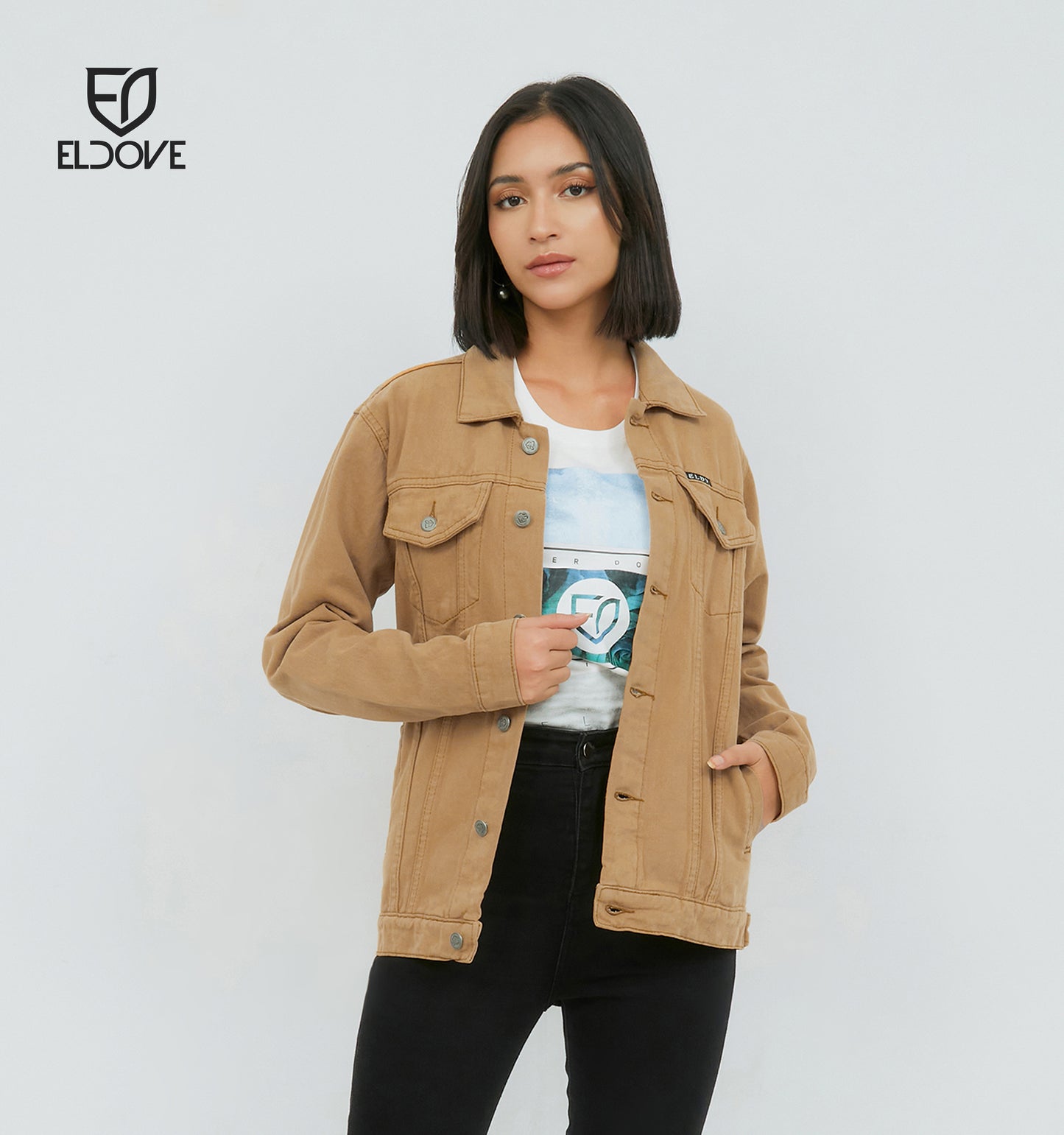 Eldove Denim Jacket Light Brown 5107