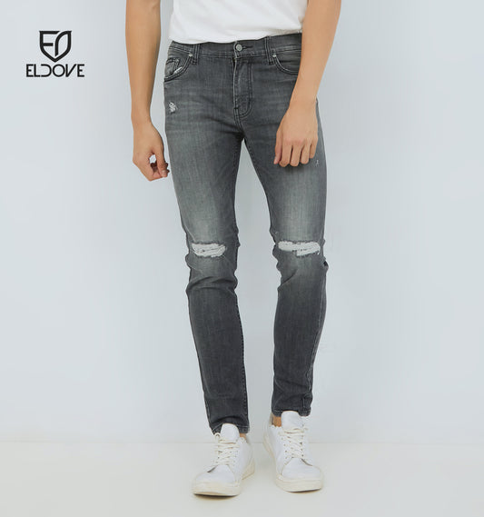 Eldove Denim Jeans Stretch Ripped Grey 2047