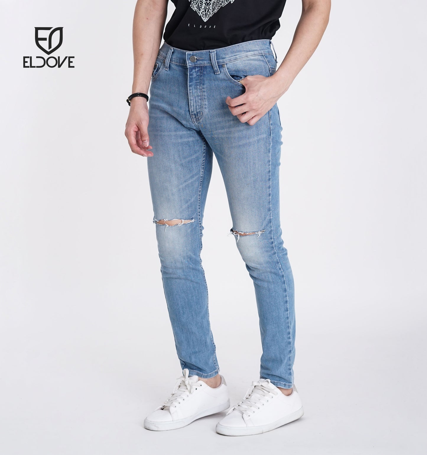 Eldove Denim Jeans Stretch Light Blue Destroy 2040