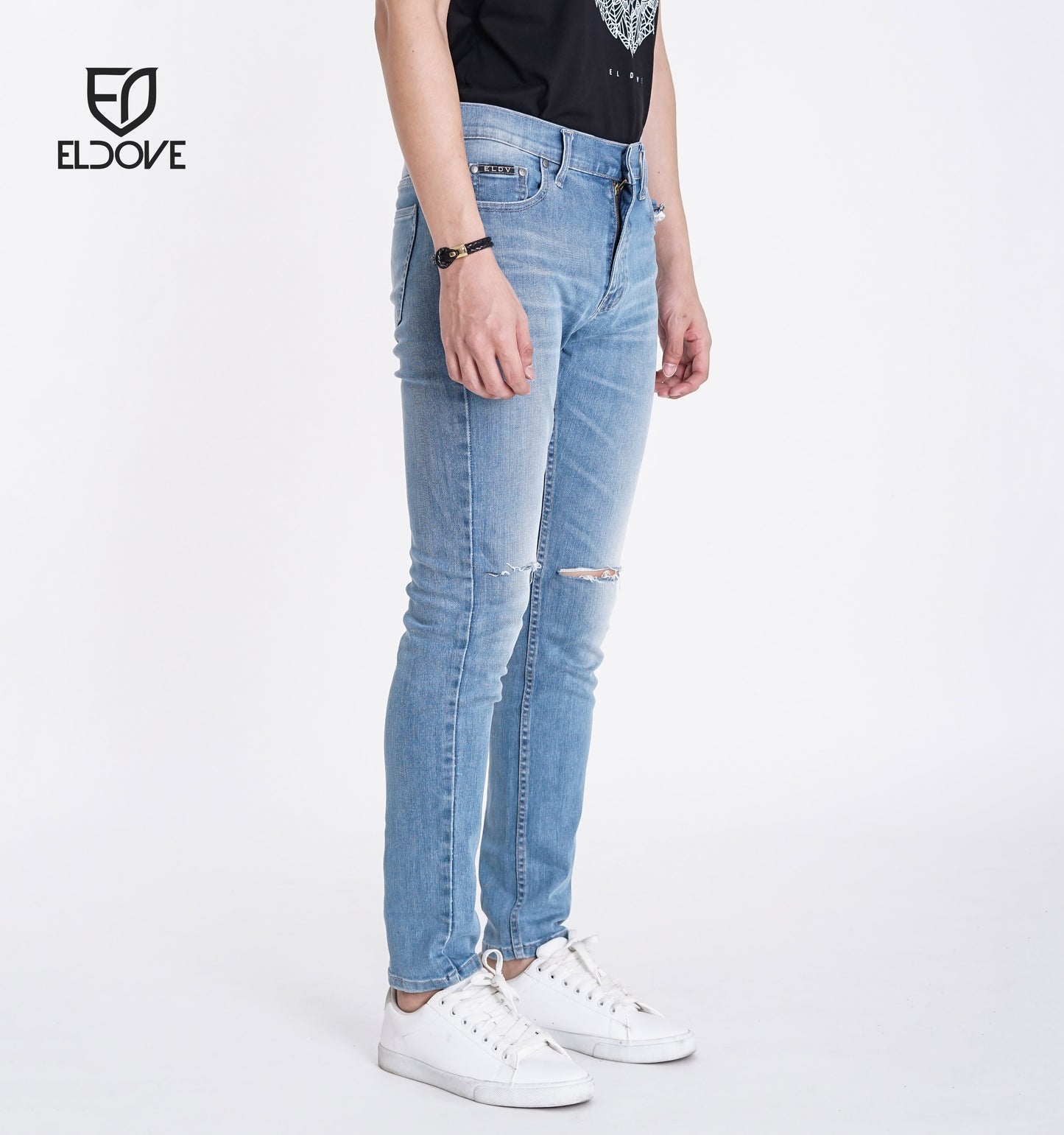 Eldove Denim Jeans Stretch Light Blue Destroy 2040