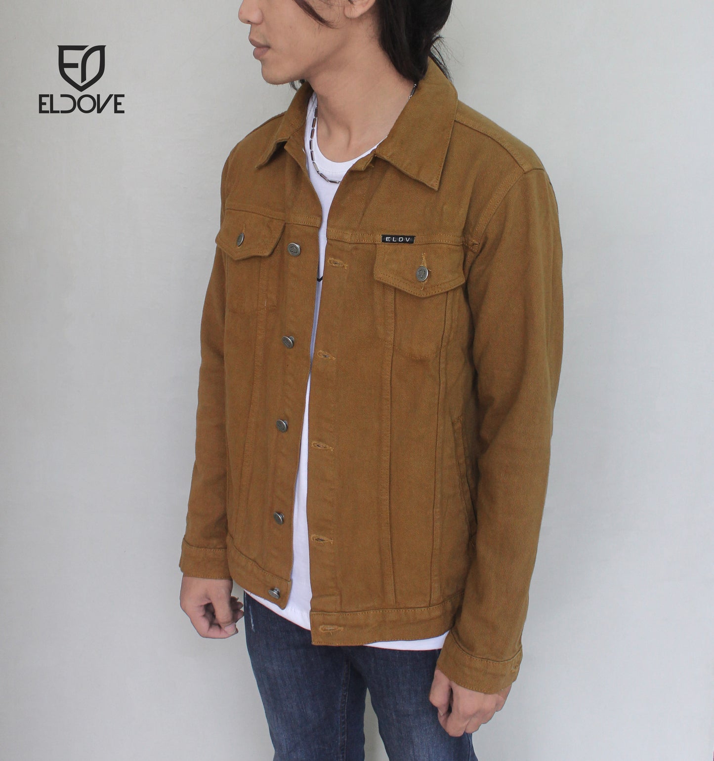 Eldove Denim Jacket Medium Brown 5082