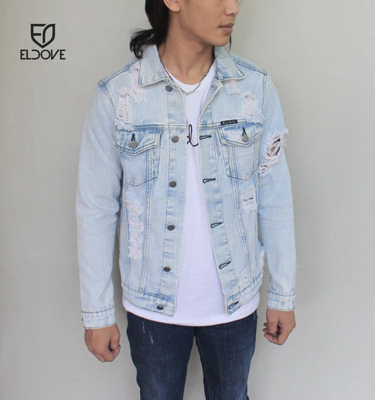 Eldove Denim Jacket Light Blue Destroy 5081