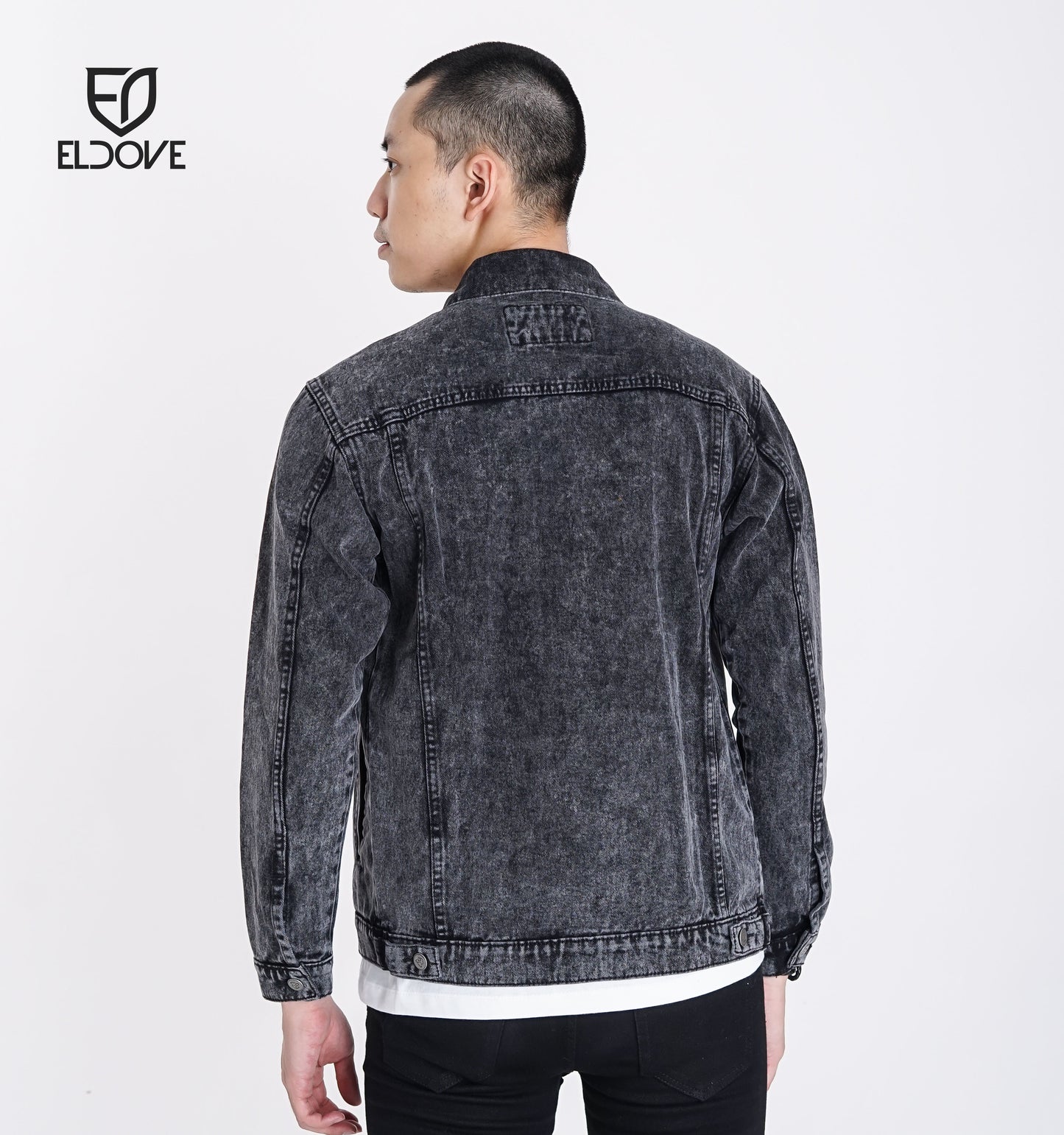 Eldove Denim Jacket Dark Grey Snow 5032