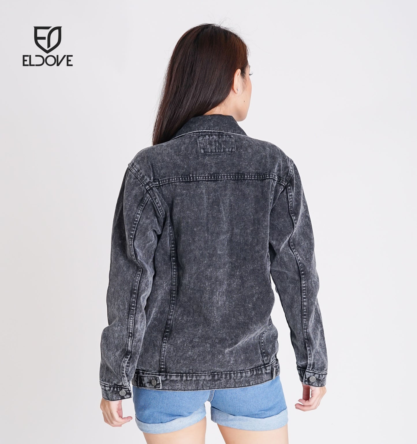 Eldove Denim Jacket Dark Grey Snow 5032