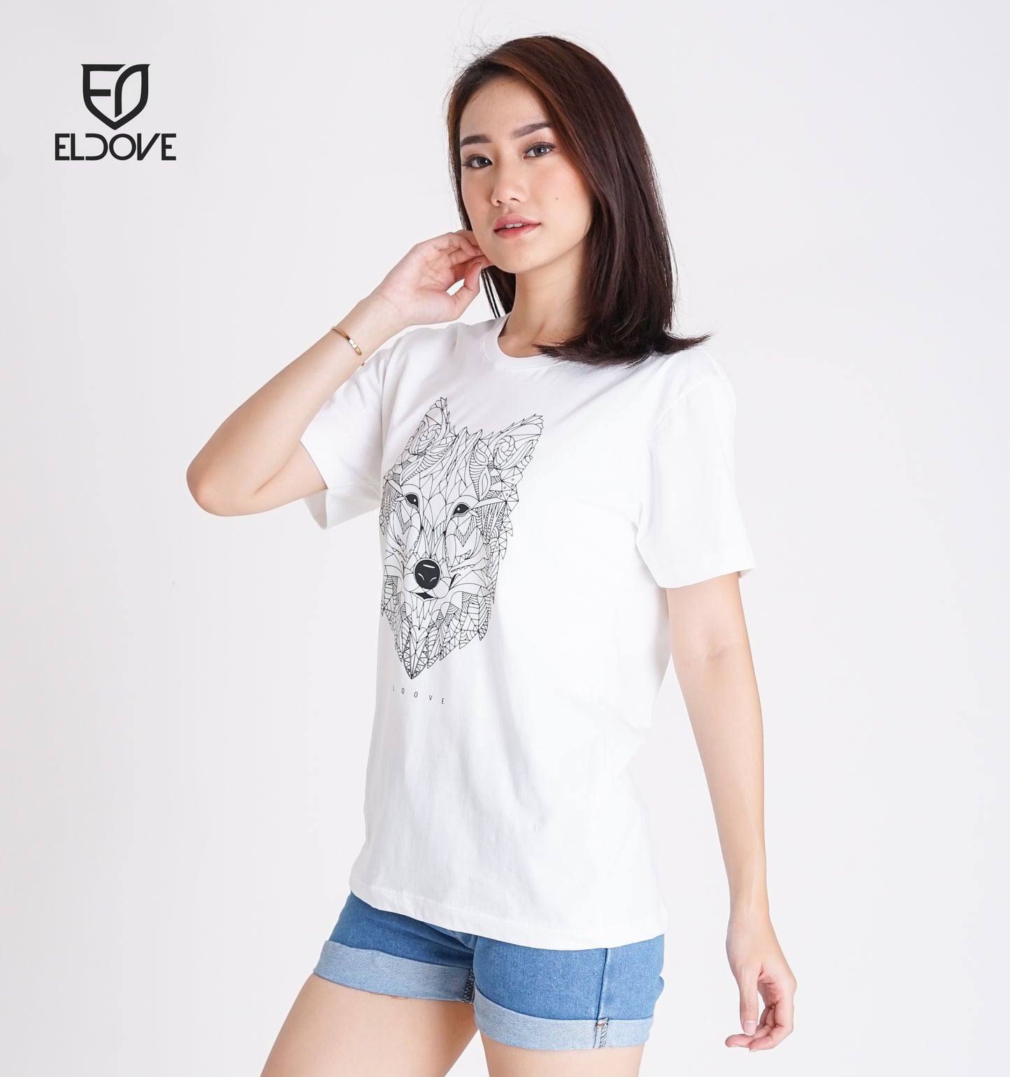 Eldove T-shirt Wolf White 7149