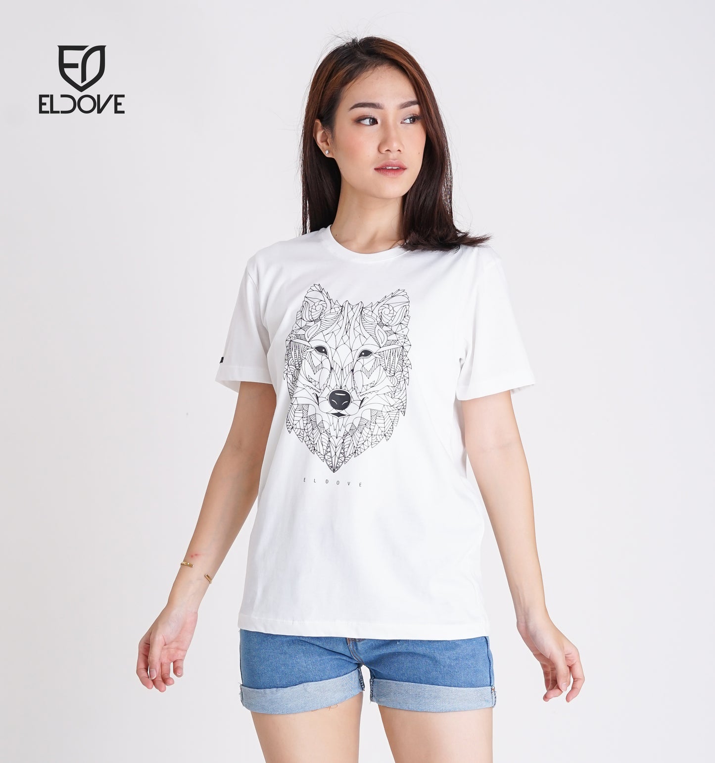 Eldove T-shirt Wolf White 7149