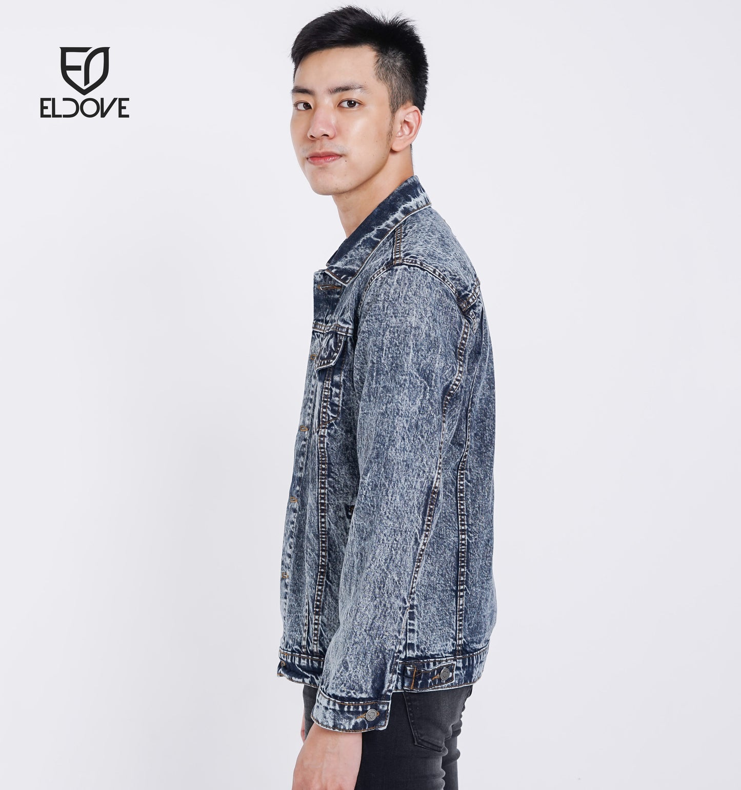 Eldove Denim Jacket Dark Blue Snow 5089