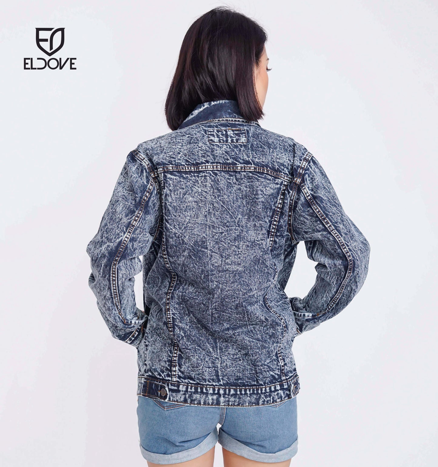 Eldove Denim Jacket Dark Blue Wringkle 5090